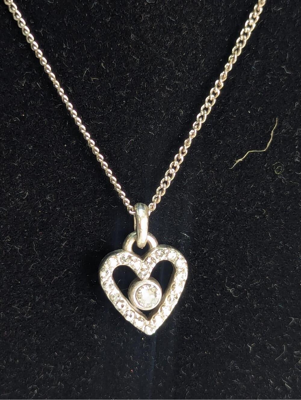 Brighton Illumina Love Mini Necklace Crystal Heart Pendant Necklace 19" Pretty